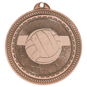 BL220B - 2" Antique Bronze Volleyball Laserable BriteLazer Medal