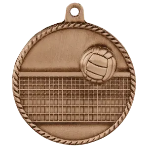 HR765B - 2" Antique Bronze Volleyball High Relief Medal