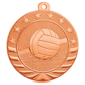 SB160B - 2" Bright Bronze Volleyball Starbrite Medal