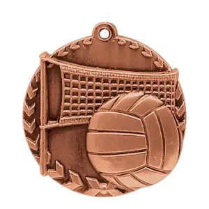 STM1215B - 1 3/4" Antique Bronze Volleyball Millennium Medal