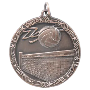 ST22B - 1 3/4" Antique Bronze Volleyball Shooting Star Medal