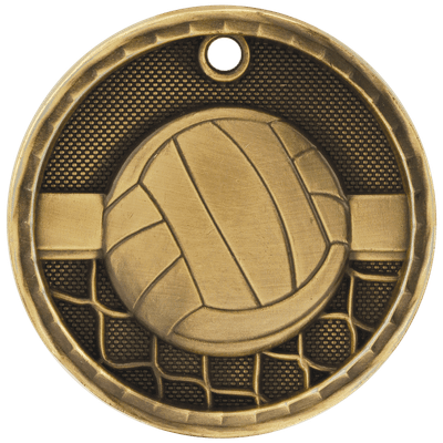 2" Antique 3D Volleyball Medal
