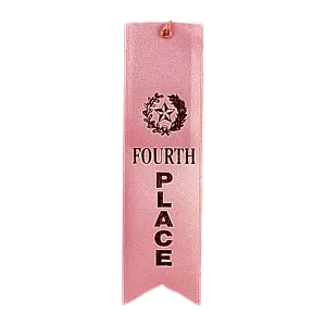 RIB04 - Pink 4th Place Carded Ribbon with String