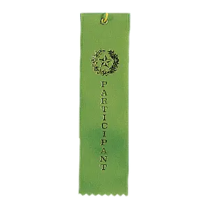 RIB22 - Participant Green Carded Ribbon with String
