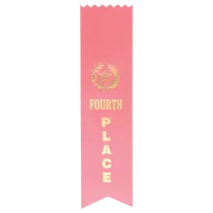 RIB34 - Pink 4th Place Pinked Top Ribbon