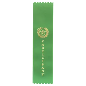 RIB42 - Green Participant Pinked Top Ribbon