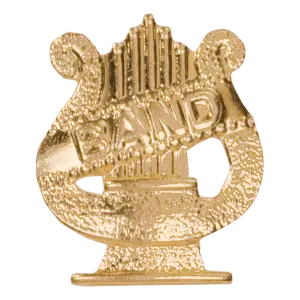 CHEN106 - Gold Band Metal Chenille Letter Insignia