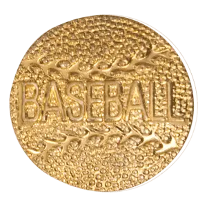 CHEN109 - Gold Baseball Metal Chenille Letter Insignia