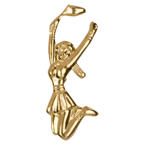 CHEN119 - Gold Cheerleader Metal Chenille Letter Insignia