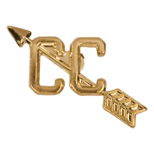 CHEN122 - Gold Cross Country Metal Chenille Letter Insignia