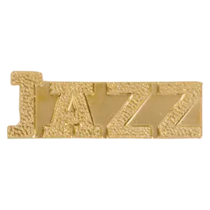 CHEN135 - Gold Jazz Metal Chenille Letter Insignia