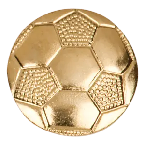 CHEN155 - Gold Soccer Metal Chenille Letter Insignia