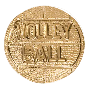 CHEN167 - Gold Volleyball Metal Chenille Letter Insignia