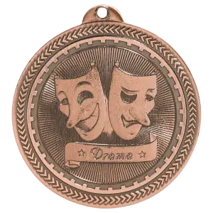 BL306B - 2" Antique Bronze Drama Laserable BriteLazer Medal