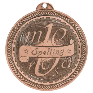 BL318B - 2" Antique Bronze Spelling Laserable BriteLazer Medal