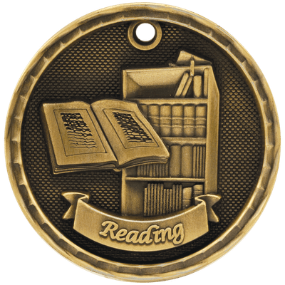 2" Antique 3D Reading Medal