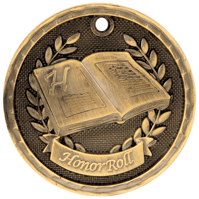 2" Antique 3D Honor Roll Medal