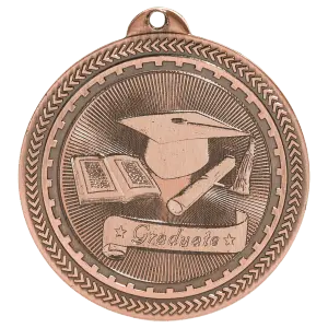 BL307B - 2" Antique Bronze Graduate Laserable BriteLazer Medal