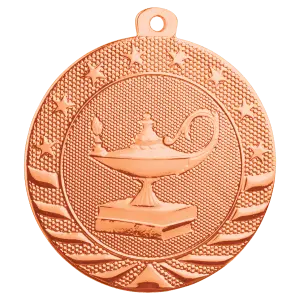 SB156B - 2" Bright Bronze Lamp of Knowledge Starbrite Medal