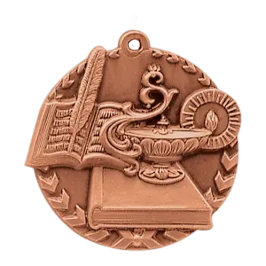 STM1205B - 1 3/4" Antique Bronze Lamp of Knowledge Millennium Medal