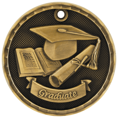 2" Antique 3D Graduate Medal