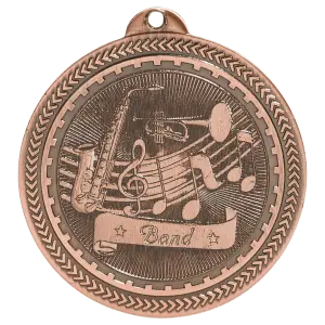 BL302B - 2" Antique Bronze Band Laserable BriteLazer Medal