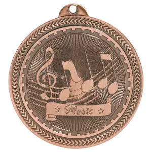 BL311B - 2" Antique Bronze Music Laserable BriteLazer Medal