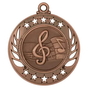 GM108B - 2 1/4" Antique Bronze Music Galaxy Medal