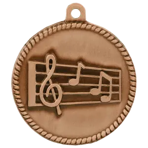 HR785B - 2" Antique Bronze Music High Relief Medal