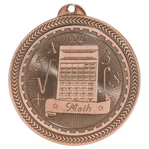 BL310B - 2" Antique Bronze Math Laserable BriteLazer Medal