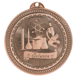 BL317B - 2" Antique Bronze Science Laserable BriteLazer Medal
