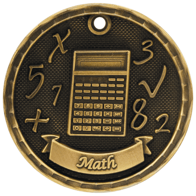 2" Antique 3D Math Medal