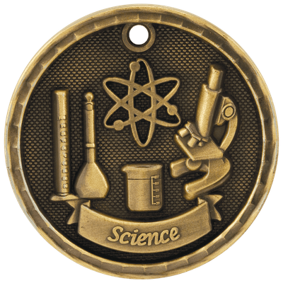 2" Antique 3D Science Medal