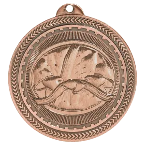 BL213B - 2" Antique Bronze Martial Arts Laserable BriteLazer Medal