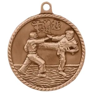 HR735B - 2" Antique Bronze Martial Arts High Relief Medal