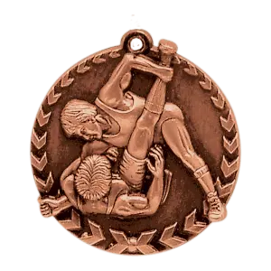 STM1216B - 1 3/4" Antique Bronze Wrestling Millennium Medal