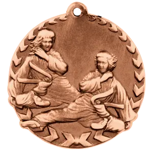 STM1223B - 1 3/4" Antique Bronze Martial Arts Millennium Medal