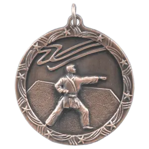 ST17B - 1 3/4" Antique Bronze Martial Arts Shooting Star Medal