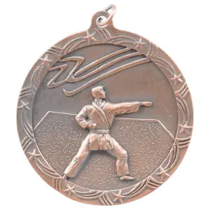 ST67B - 2 1/2" Antique Bronze Martial Arts Shooting Star Medal