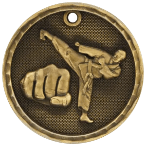 2" Antique 3D Martial Arts Medal