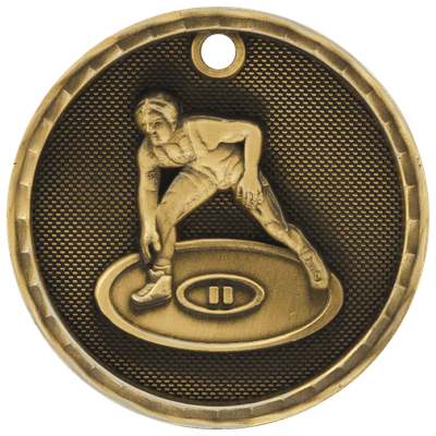 2" Antique 3D Wrestling Medal