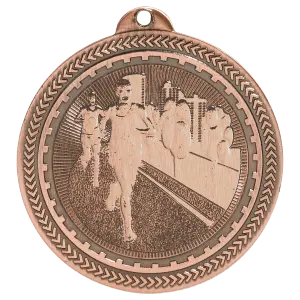 BL207B - 2" Antique Bronze Cross Country Laserable BriteLazer Medal