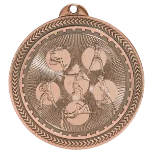 BL208B - 2" Antique Bronze Field Events Laserable BriteLazer Medal