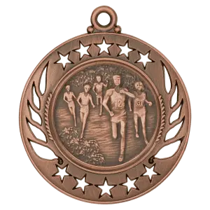 GM114B - 2 1/4" Antique Bronze Cross Country Galaxy Medal