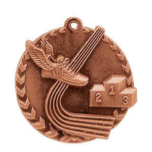 STM1201B - 1 3/4" Antique Bronze Track Millennium Medal
