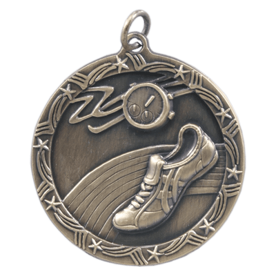 1 3/4" Antique Track Shooting Star Medal