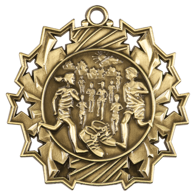2 1/4" Antique Cross Country Ten Star Medal