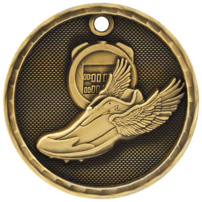 2" Antique 3D Track Medal