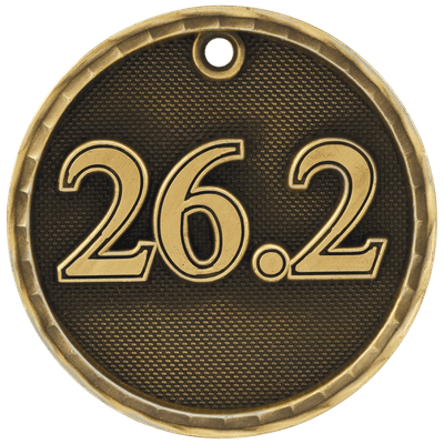 2" Antique 3D Marathon Medal