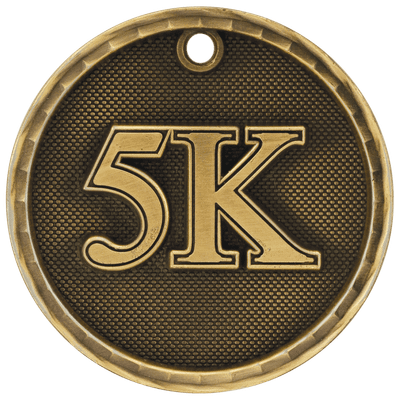 2" Antique 3D 5K Medal